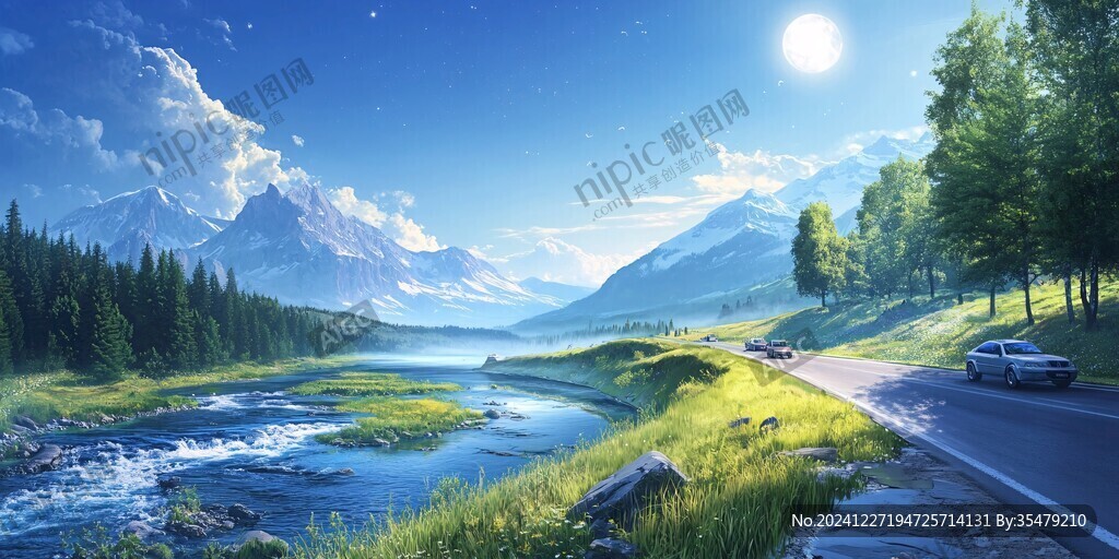 宽屏风景画