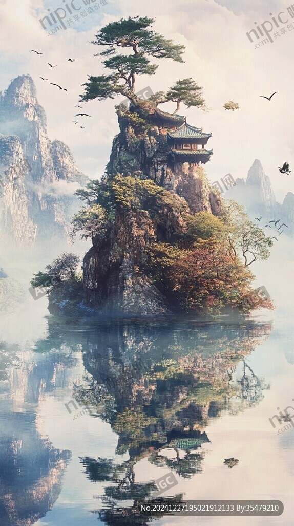 山水楼阁雅致意境风