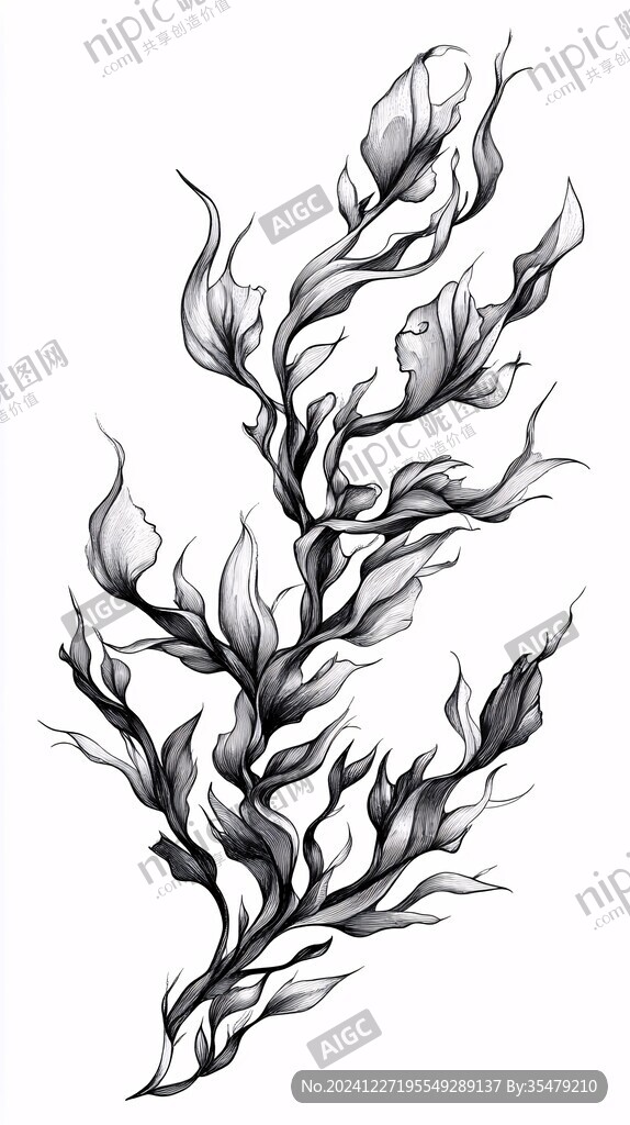 海洋元素线稿