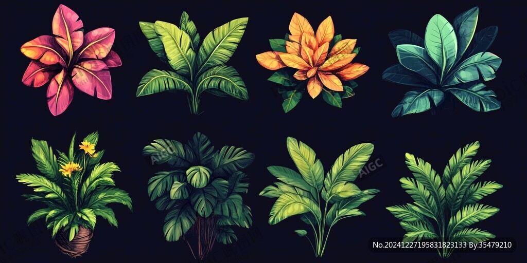 热带植物插画
