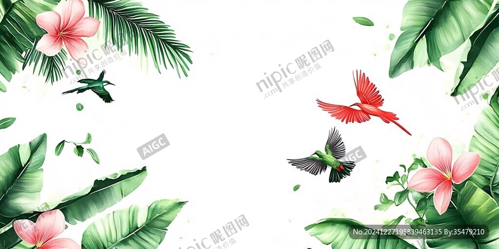 热带雨林花草树木背景