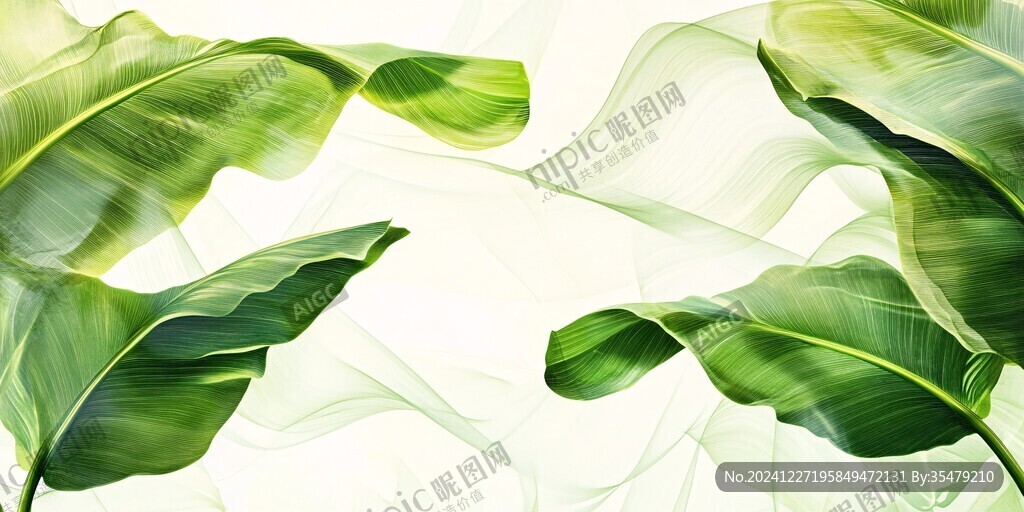 芭蕉叶背景设计