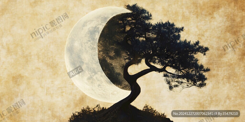 月牙古树上