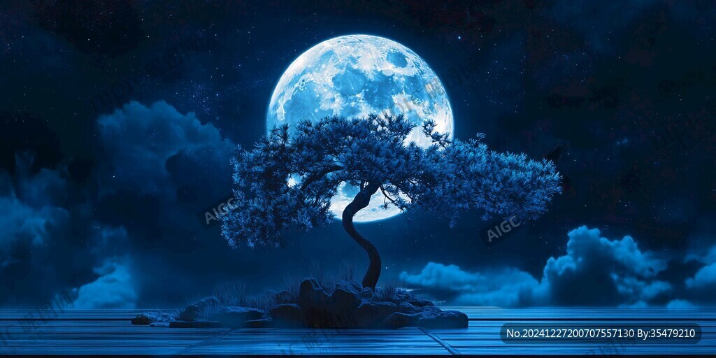 蓝月夜梦幻唯美奇幻