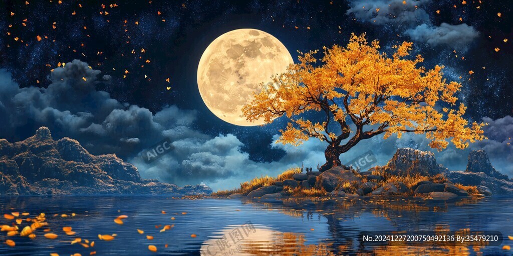 蓝月夜梦幻唯美奇幻