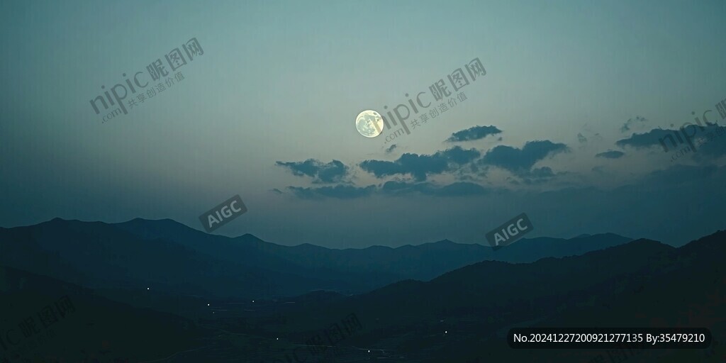 山峦月色