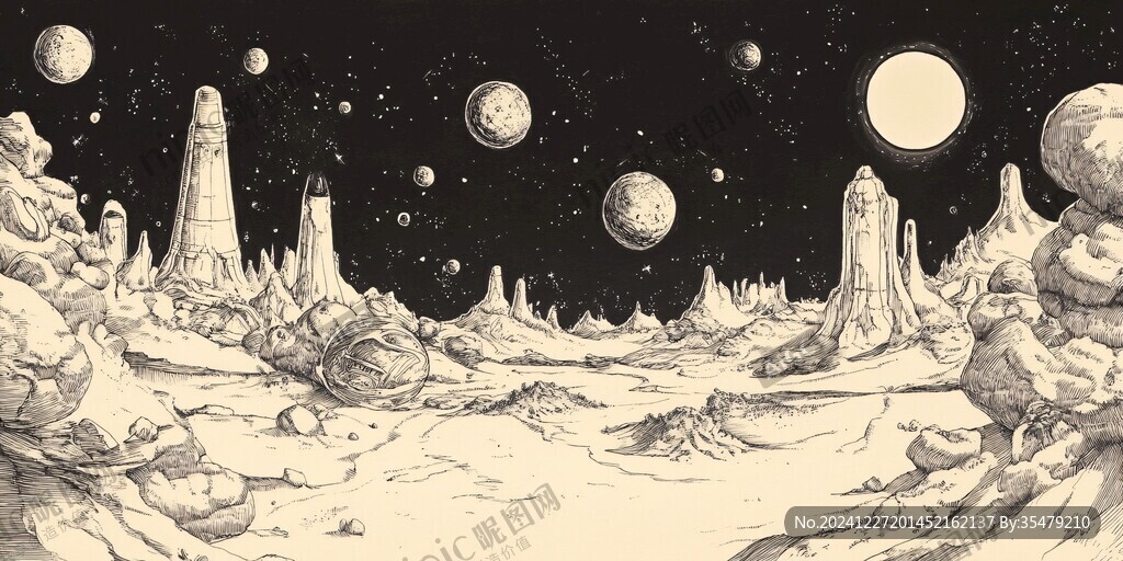外星球幻想场景插画