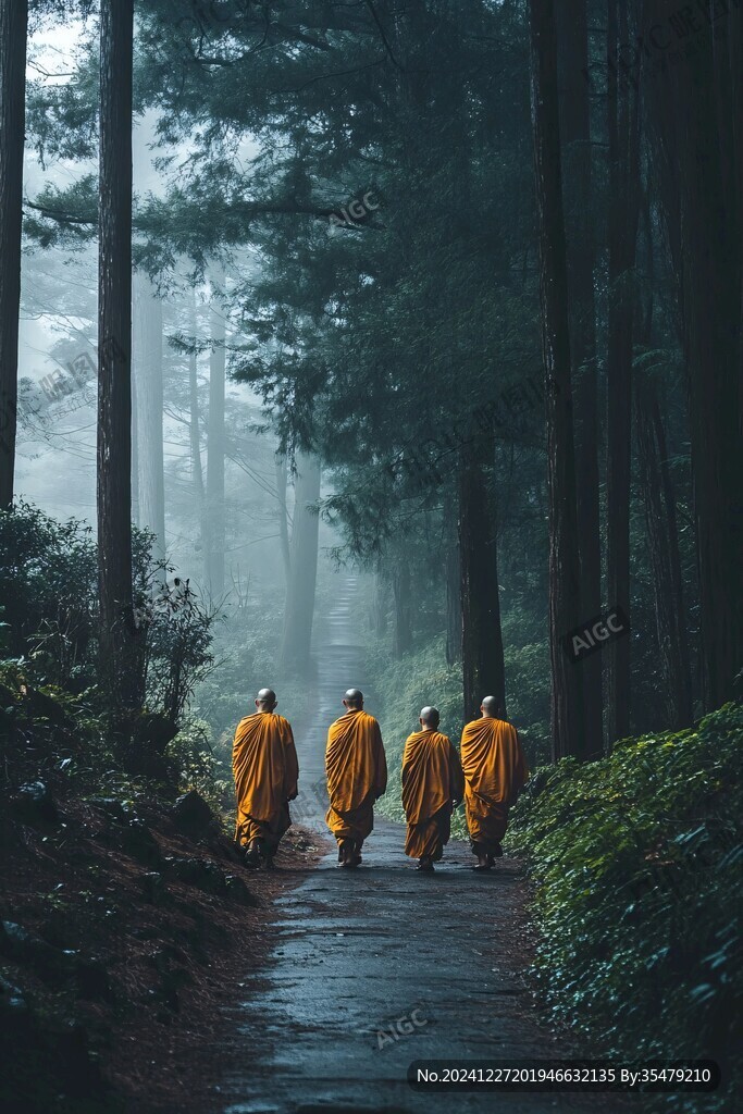 出家人背影