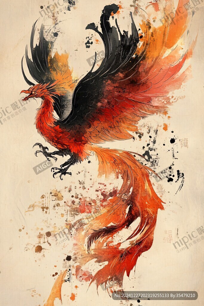 凤凰朱雀插画