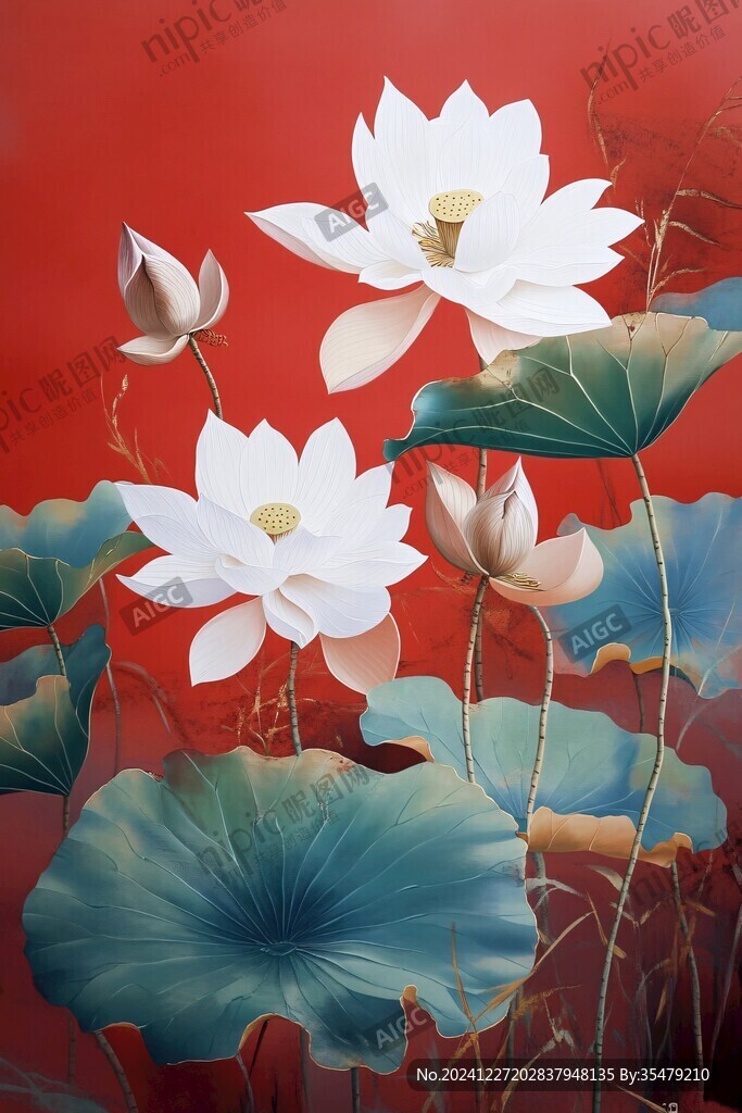 荷花立体画