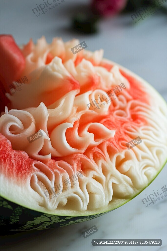 美食西瓜雕刻艺术
