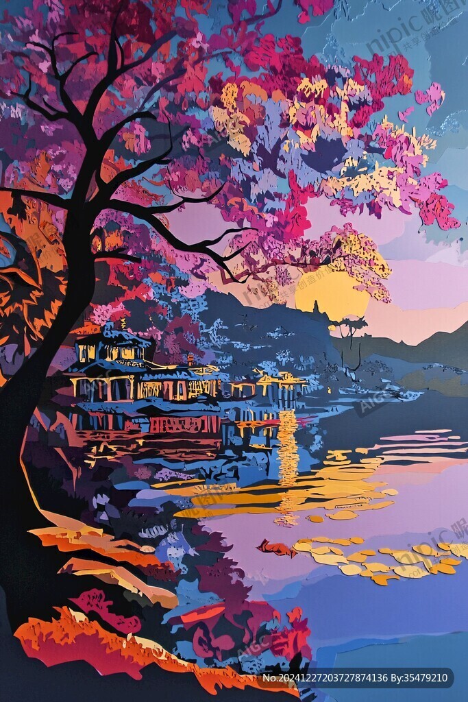 鼋头渚插画