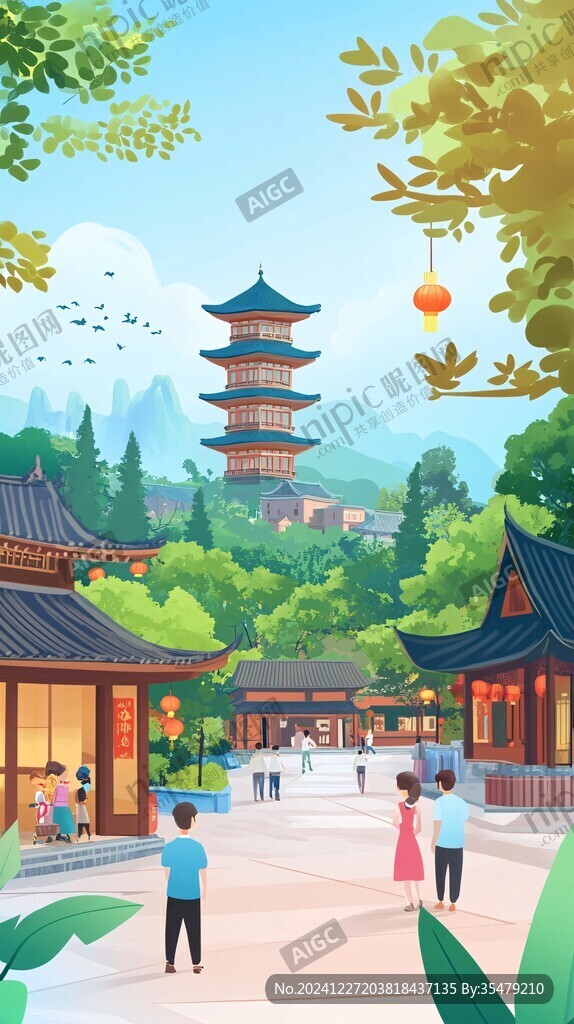 东南大学活动旅游插画