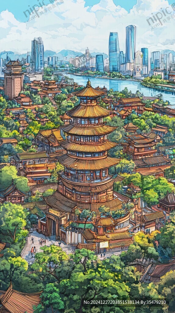 崇安阁插画