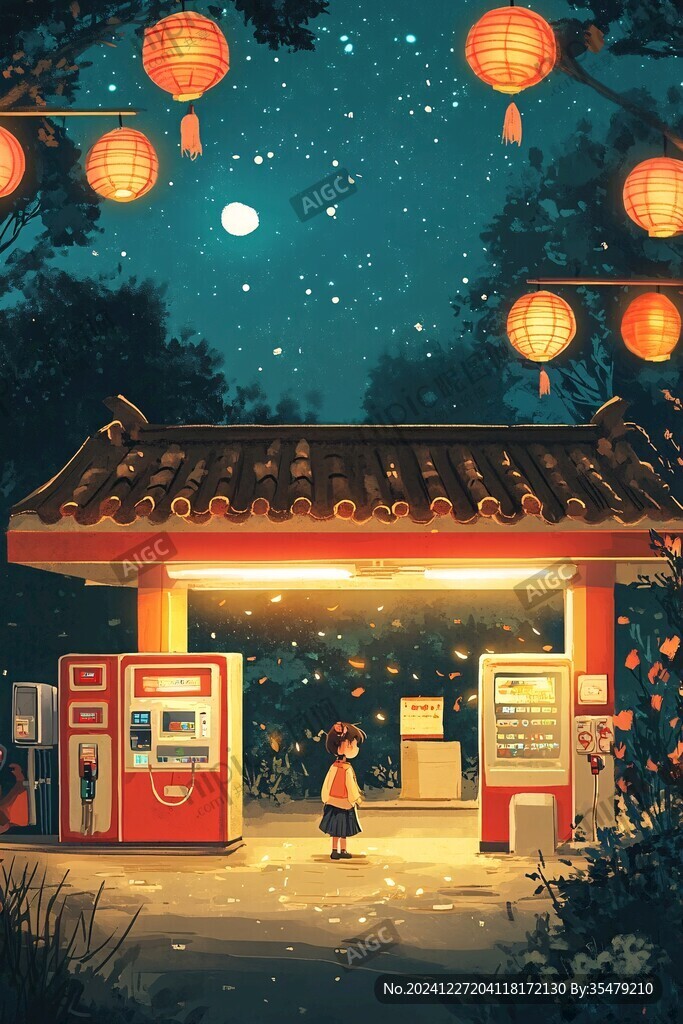 春节治愈插画