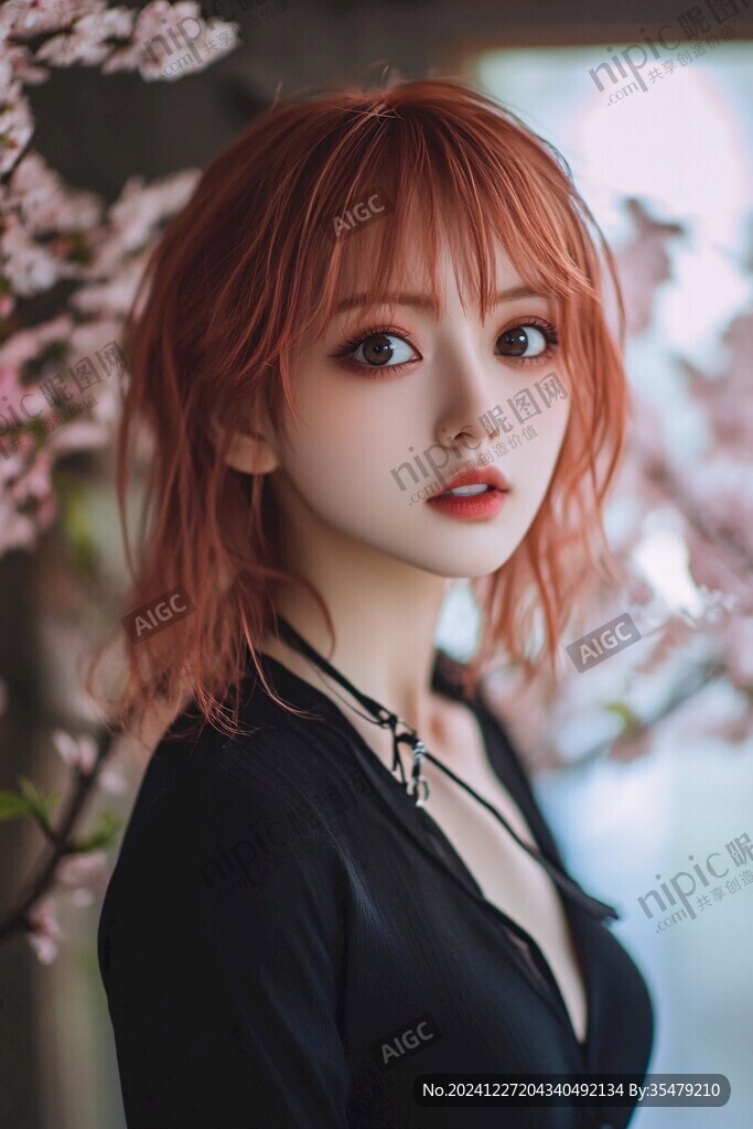 粉发少女