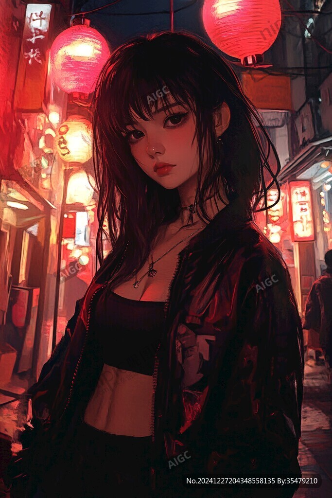 日韩厚涂插画