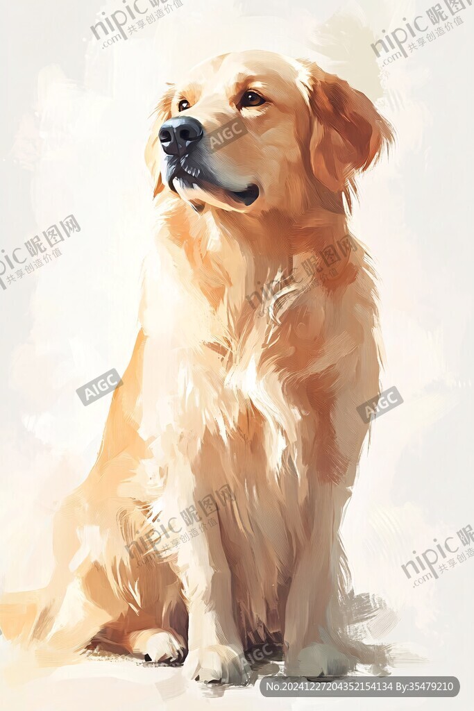 金毛犬插画