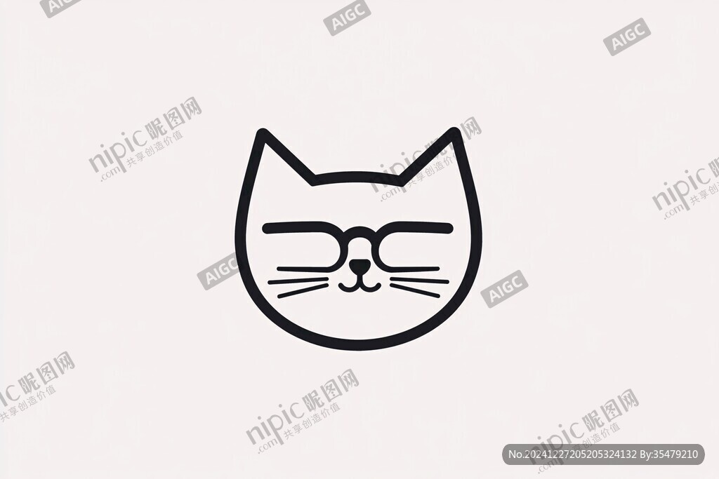 眼镜猫咪logo