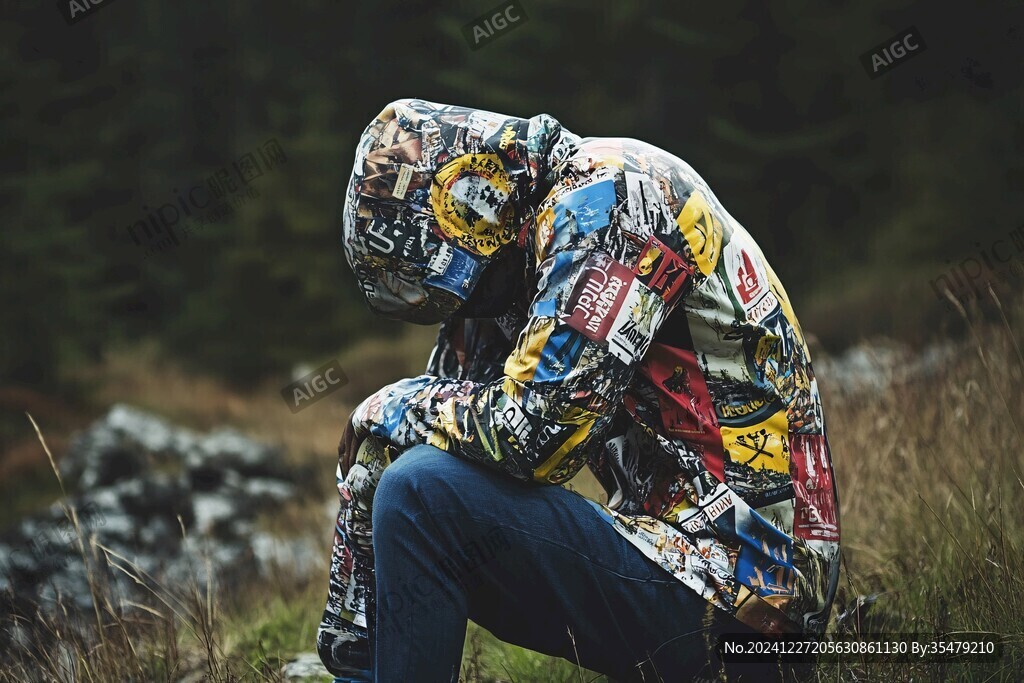 爬山途中休息的驴友