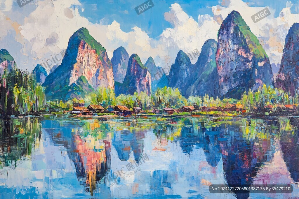 兴坪古镇油画