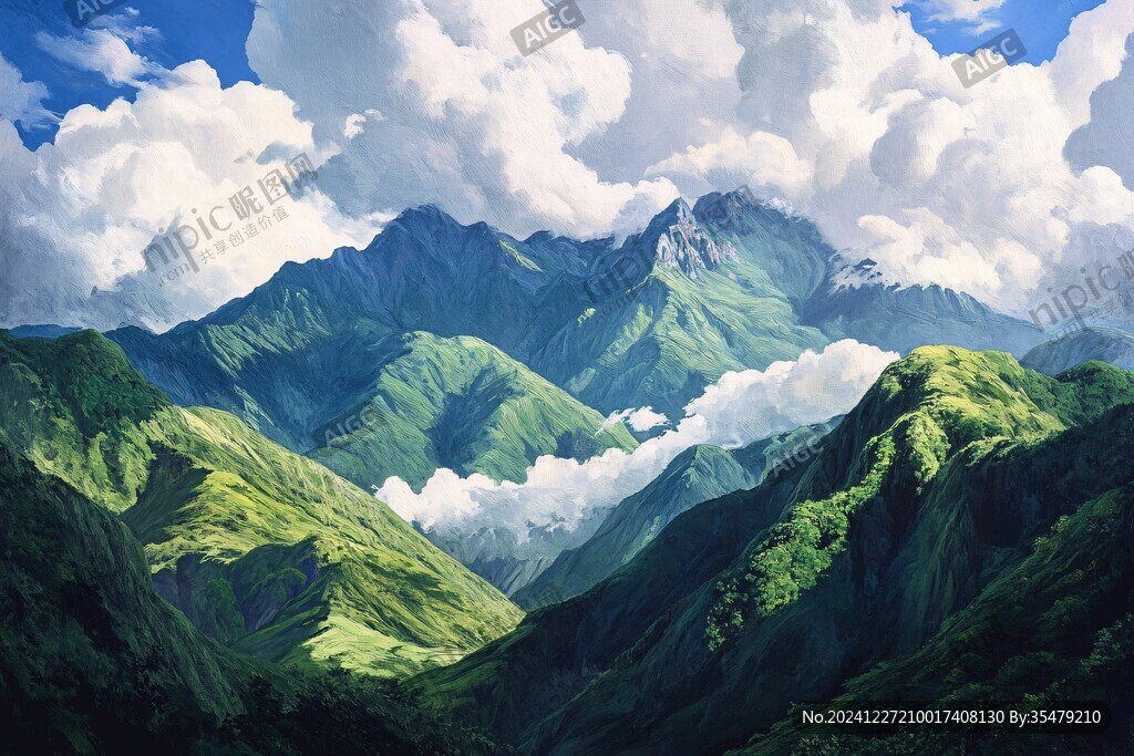 现实山景画