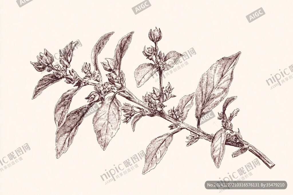 手绘荆芥