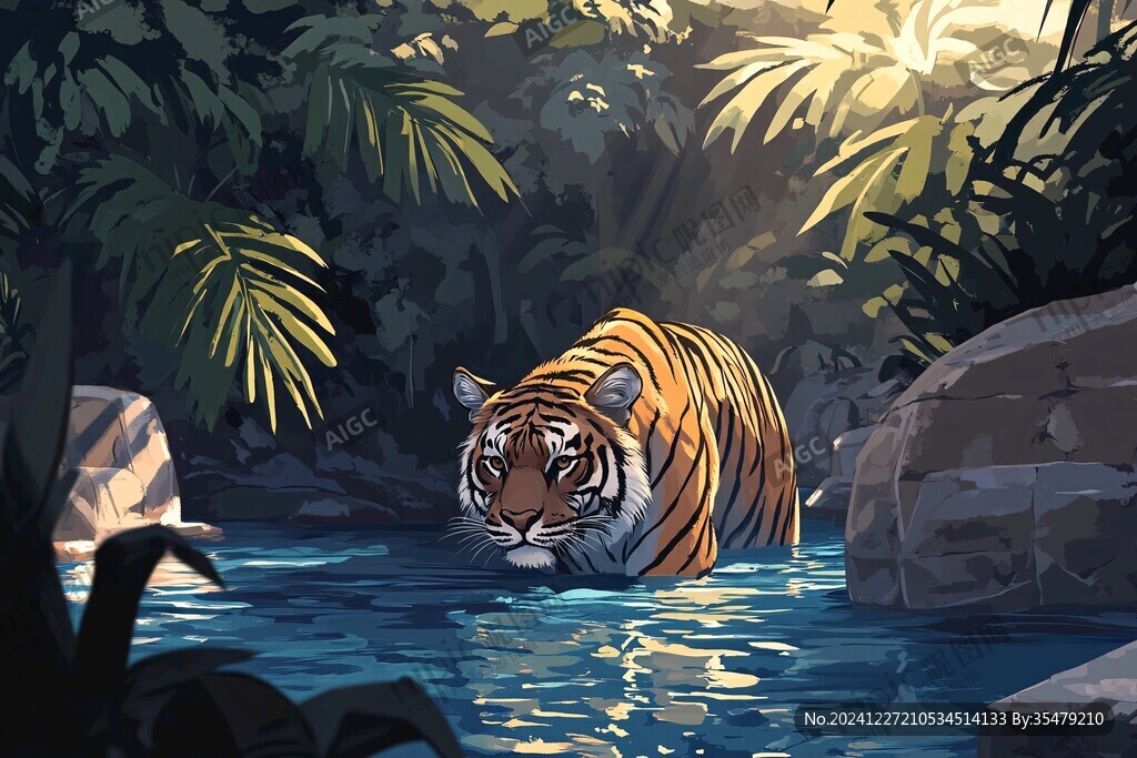 虎元素插画