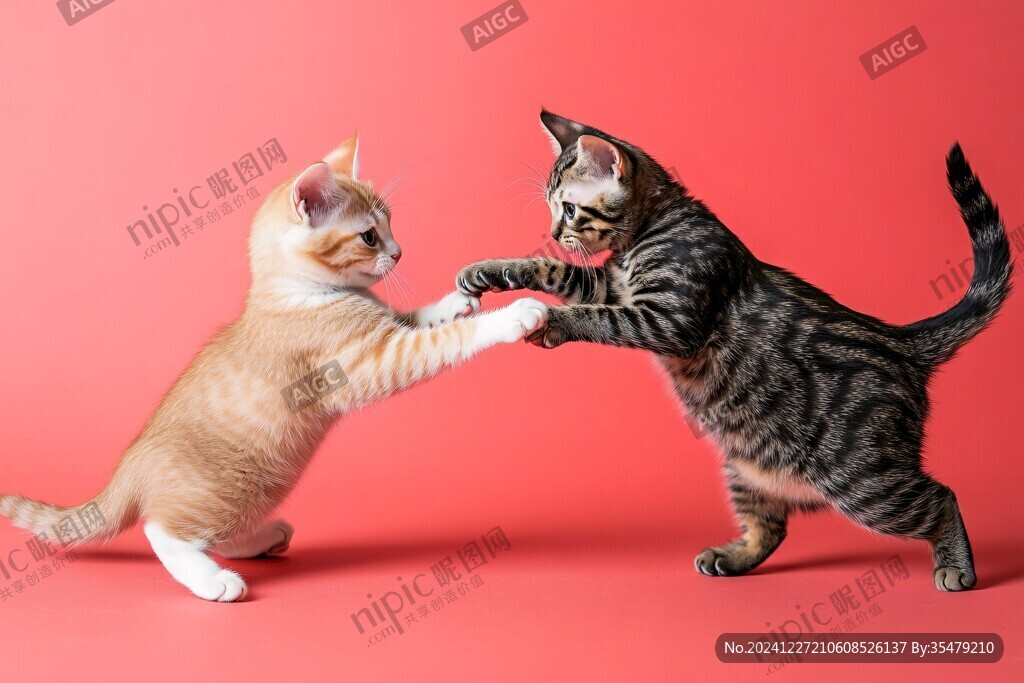 打架的小猫