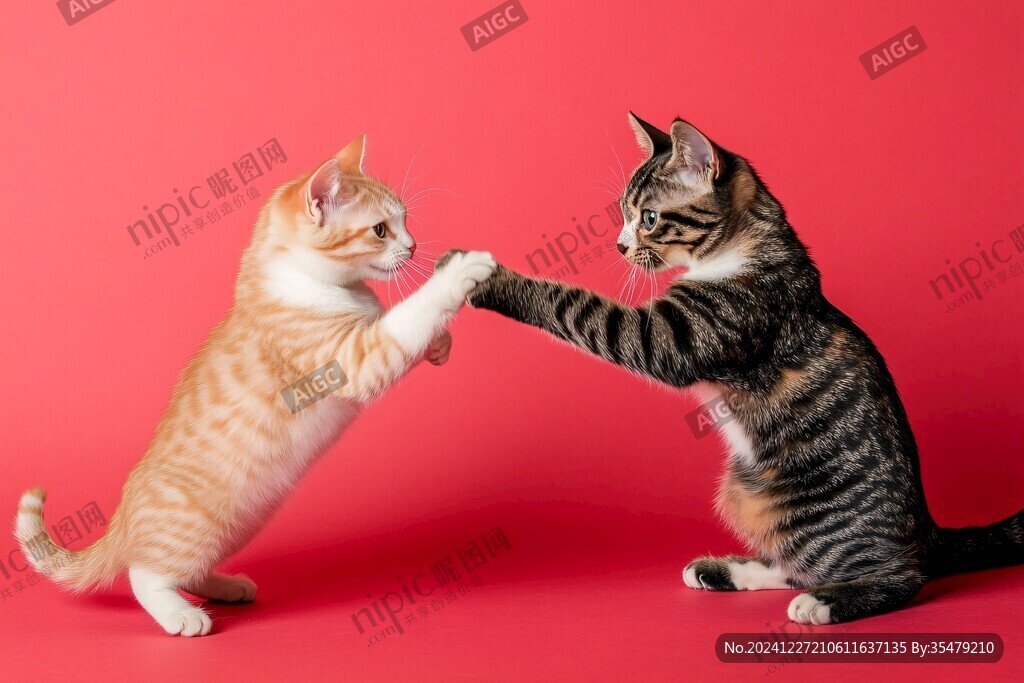 打架的小猫