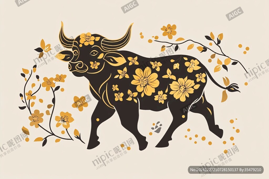 十二生肖牛插画