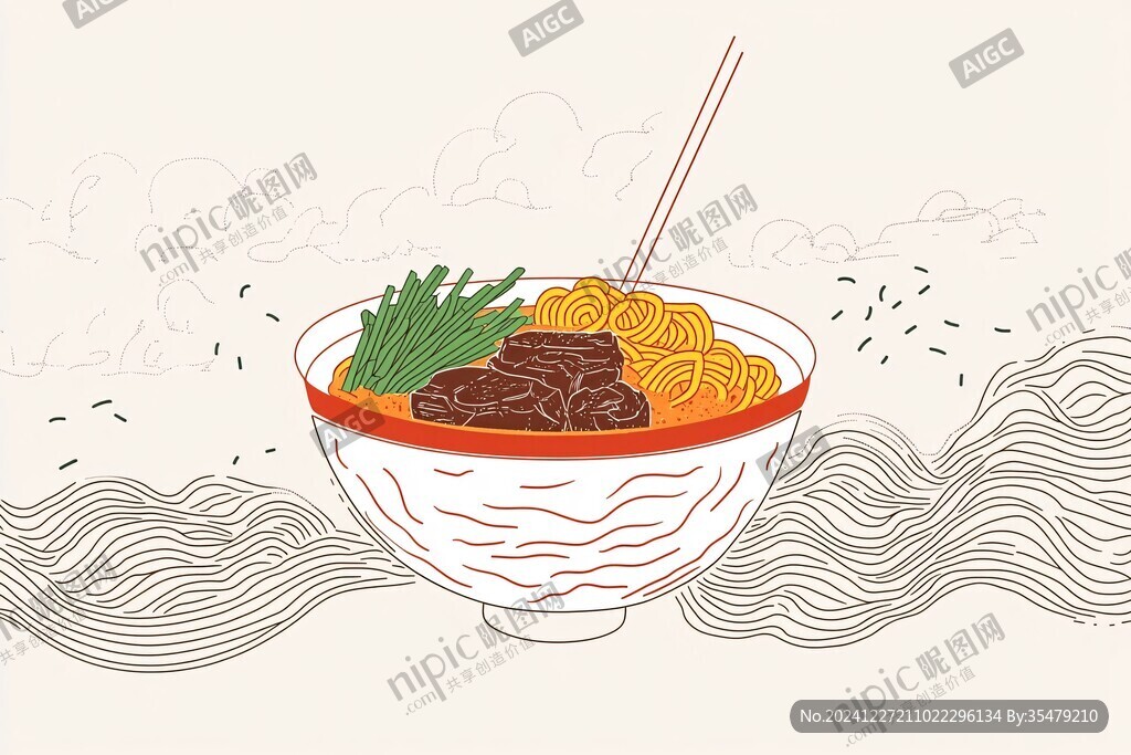 酸辣粉插画