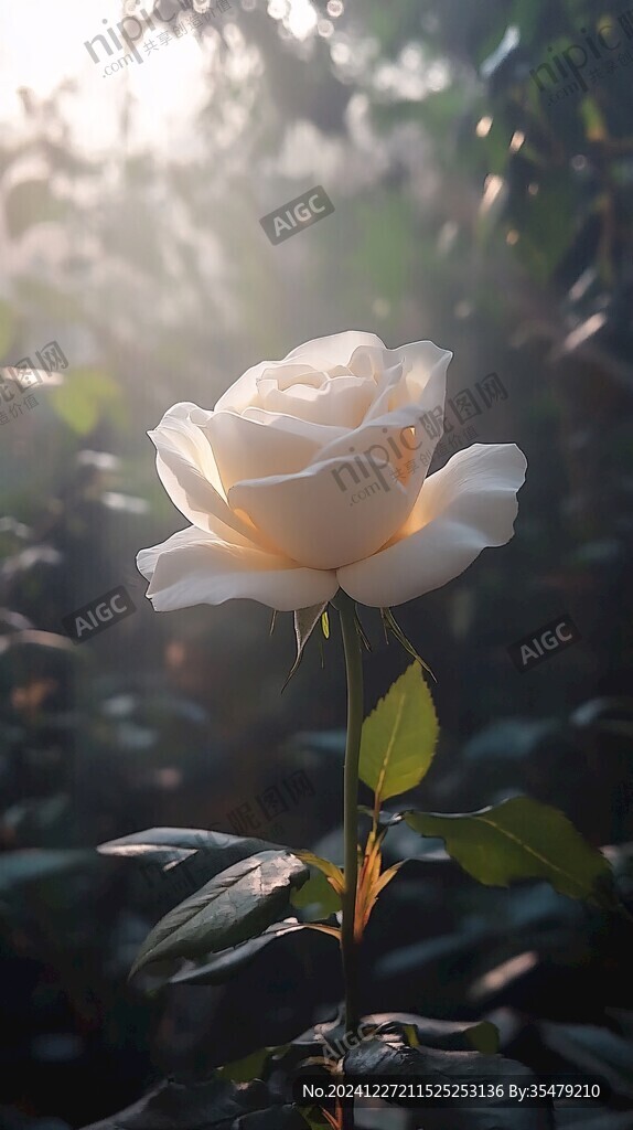 逆光月季花