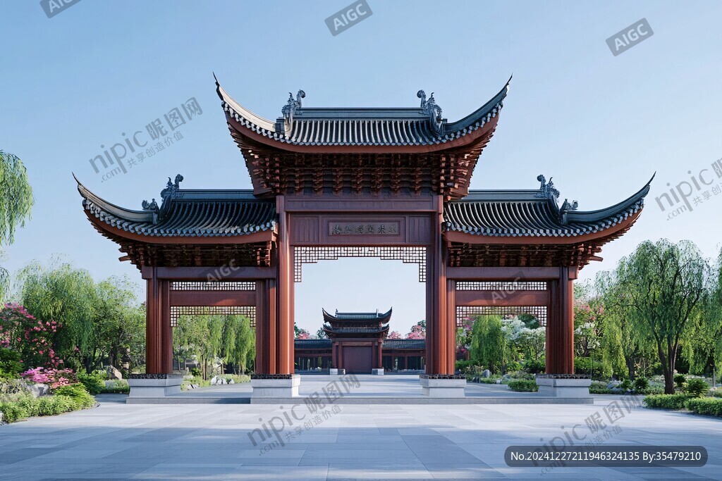 古建山门效果图