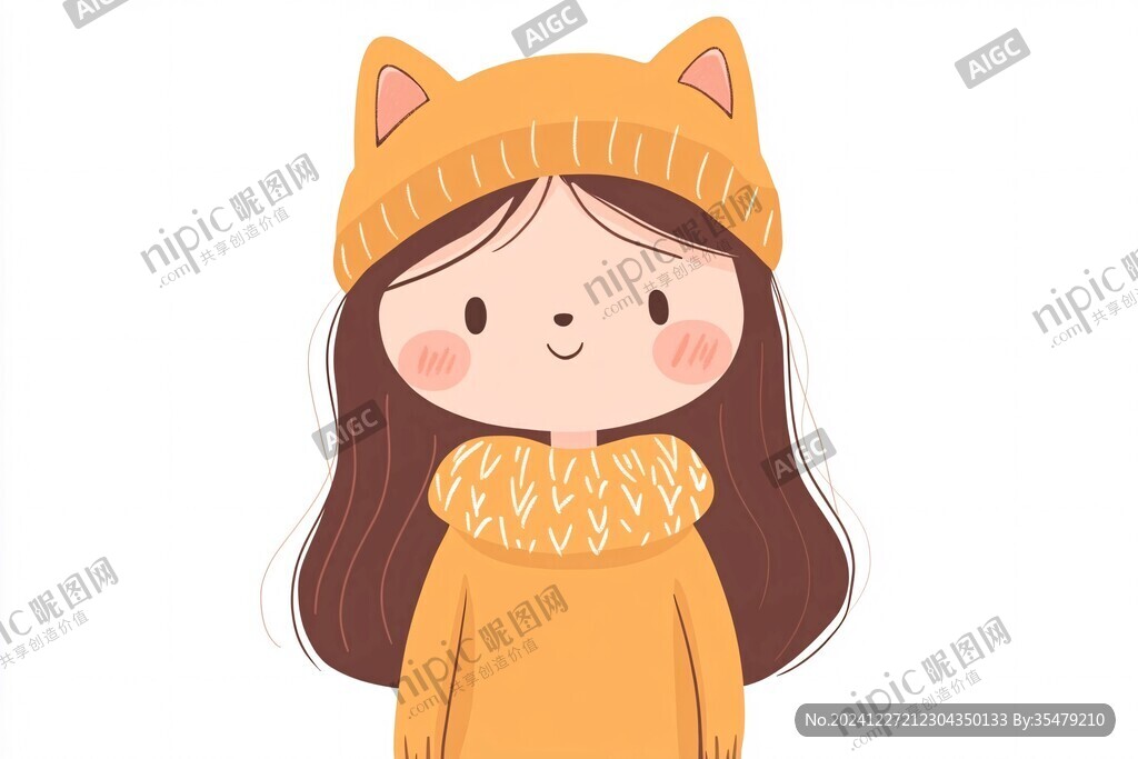 暖手袋插画