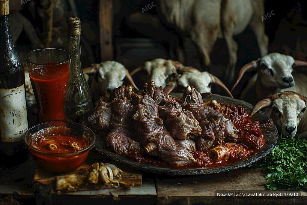 煮羊肉场景