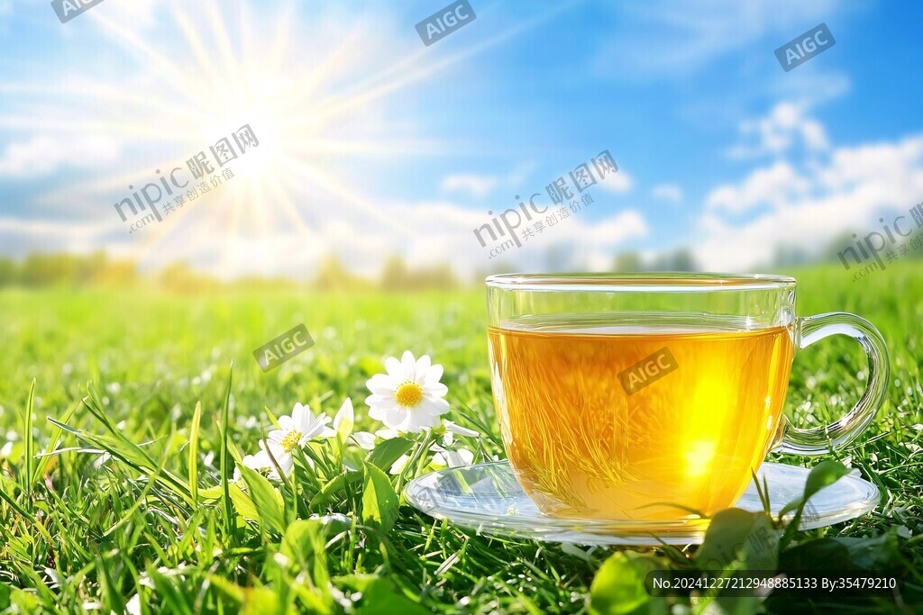 喝茶晒太阳