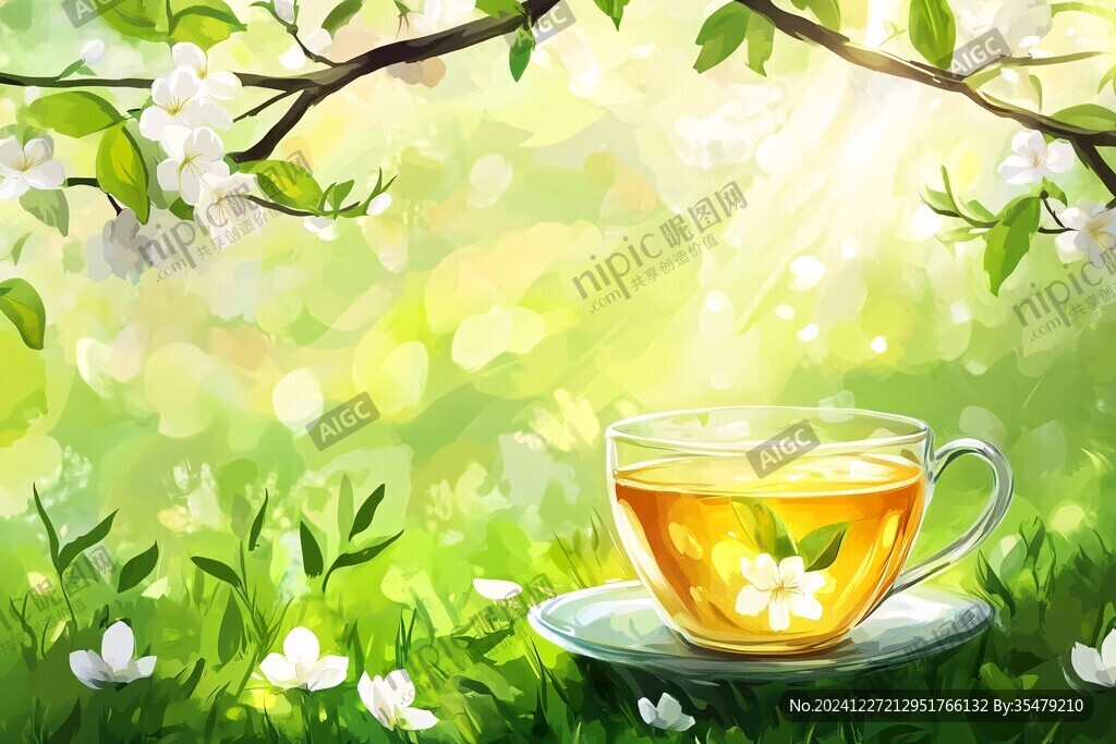 茉莉茶插画
