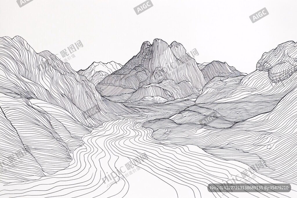 艺术线条山河