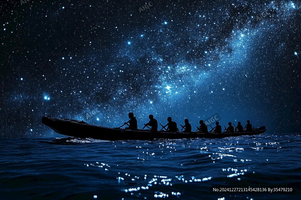 夜里划船