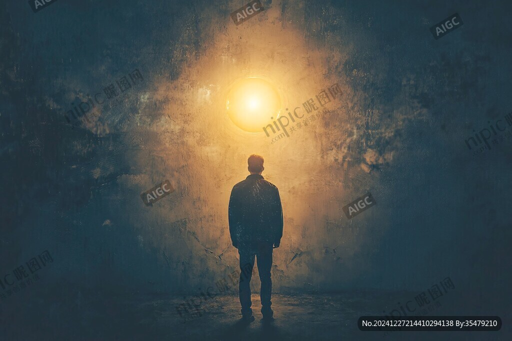 孤独站立的男人