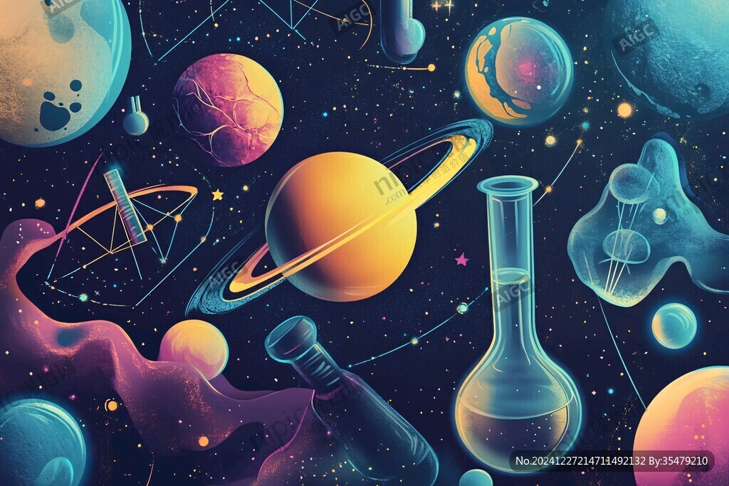 创意彩色缤纷宇宙插画