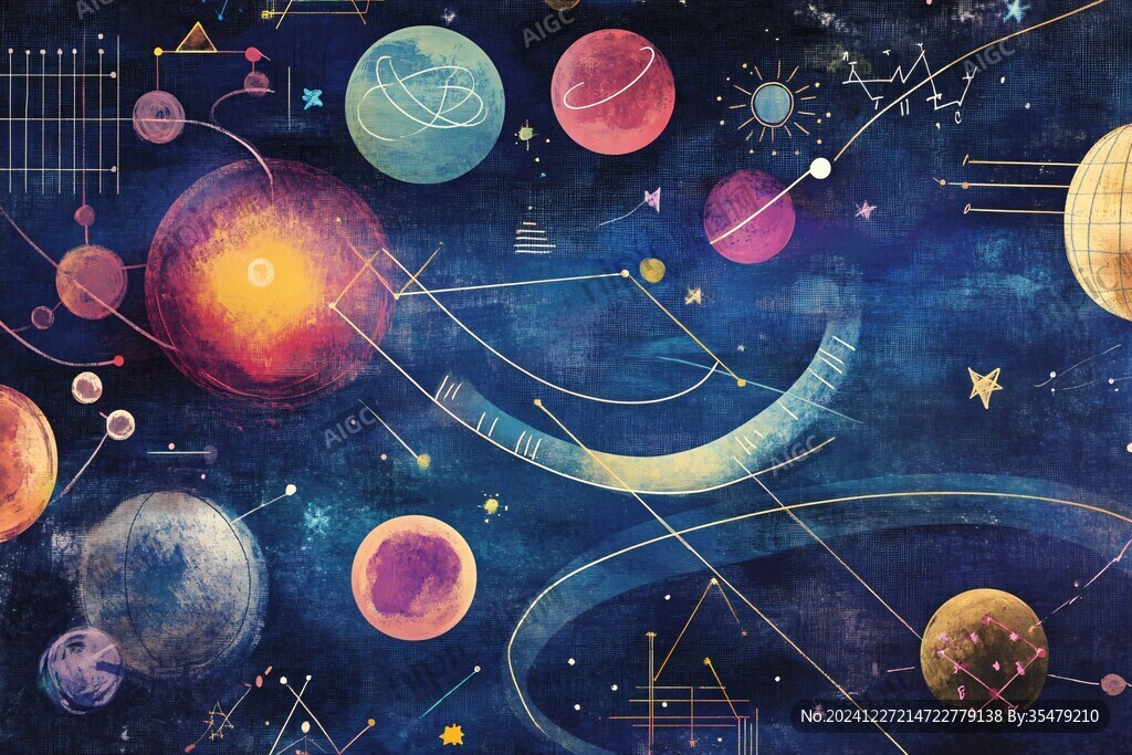 创意彩色缤纷宇宙插画