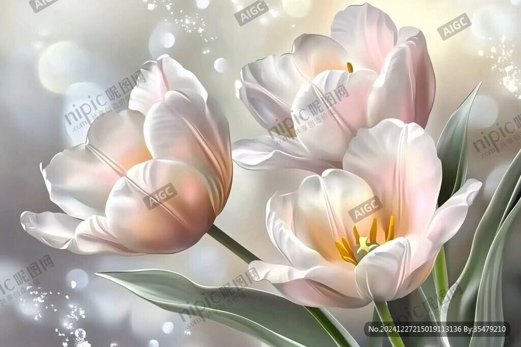 郁金香装饰画唯美图片