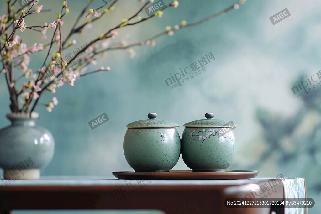 青瓷茶罐