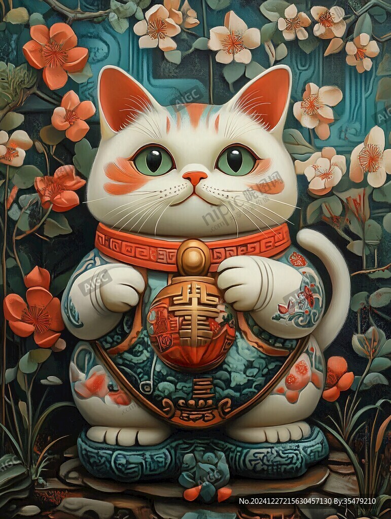 招财猫插画设计