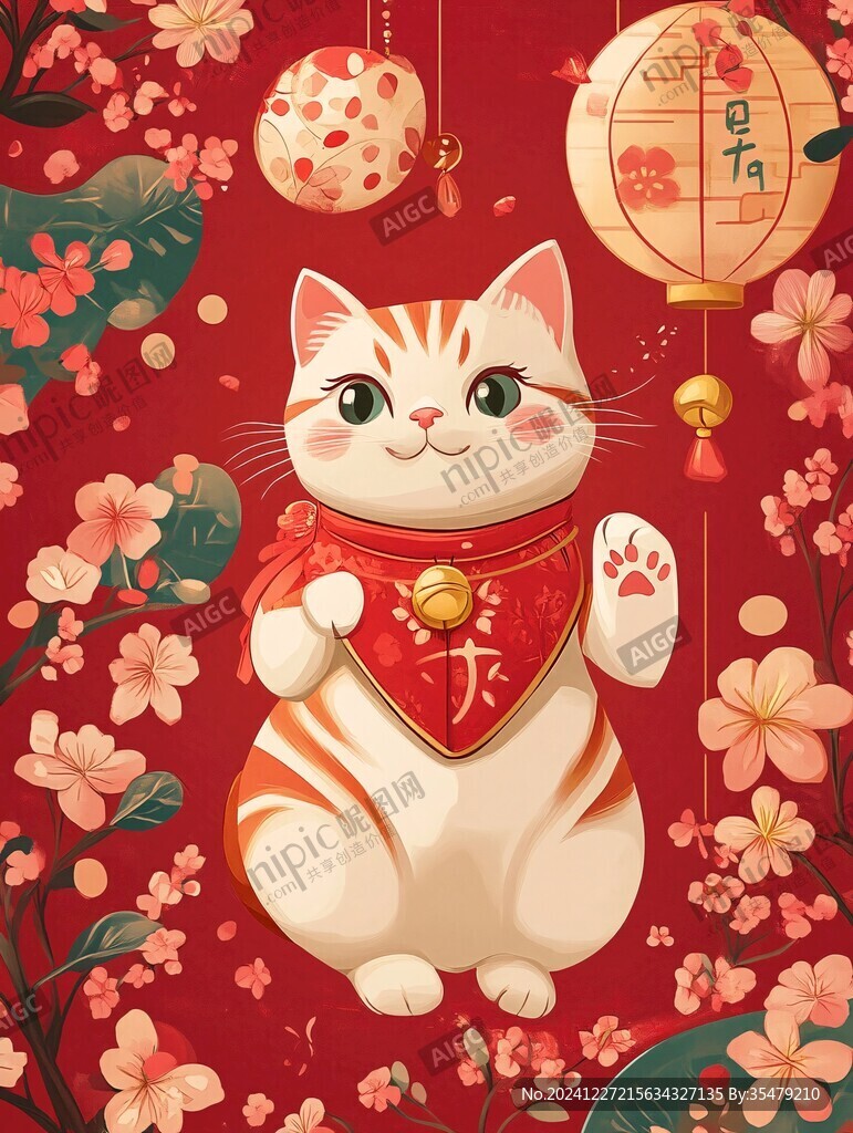 招财猫插画