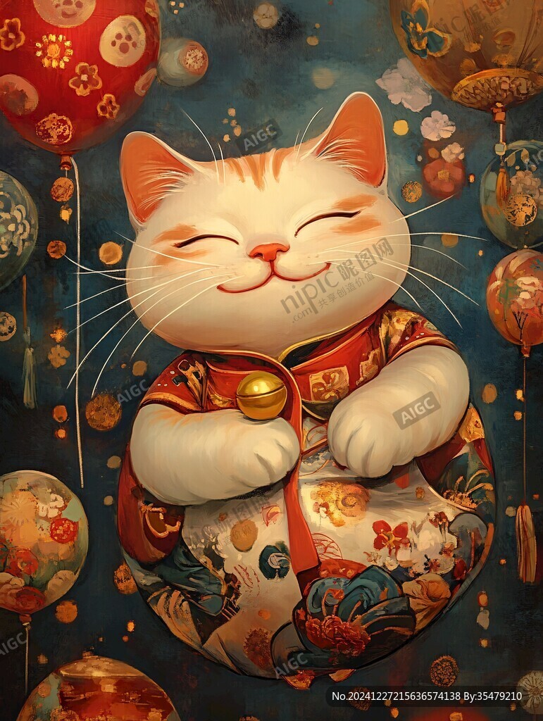 招财猫插画