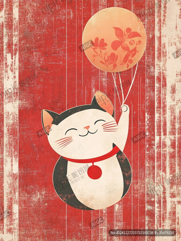 幸运小猫插画