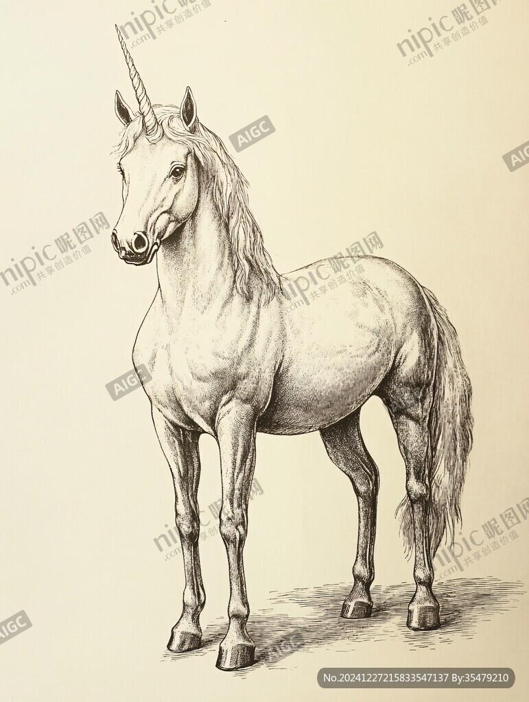 手绘插画马
